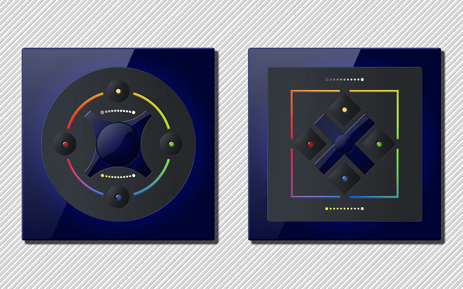 Smart light switch controller, blue glass body - Martin Kania Design