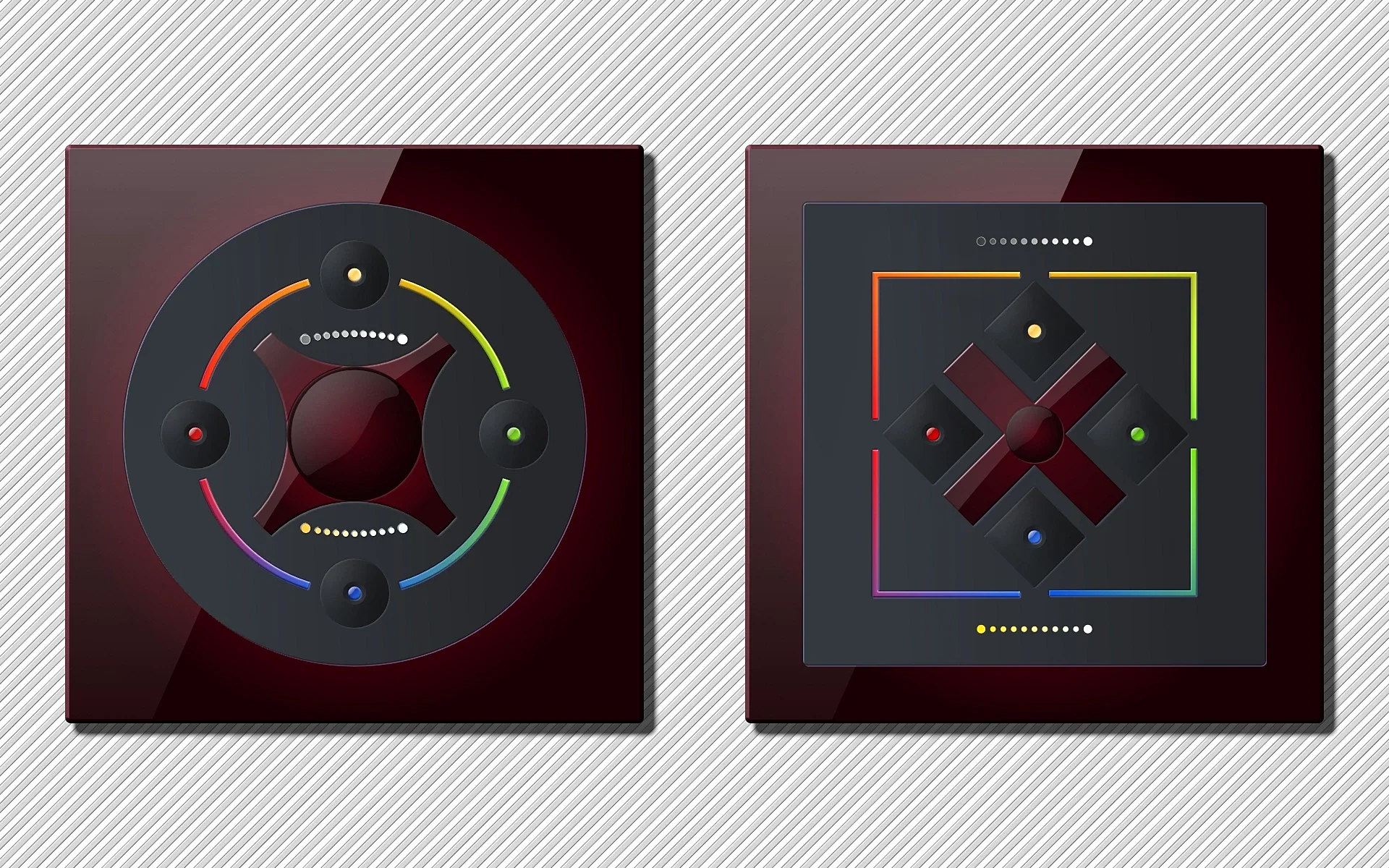 Smart light switch controller, red glass body - Martin Kania Design